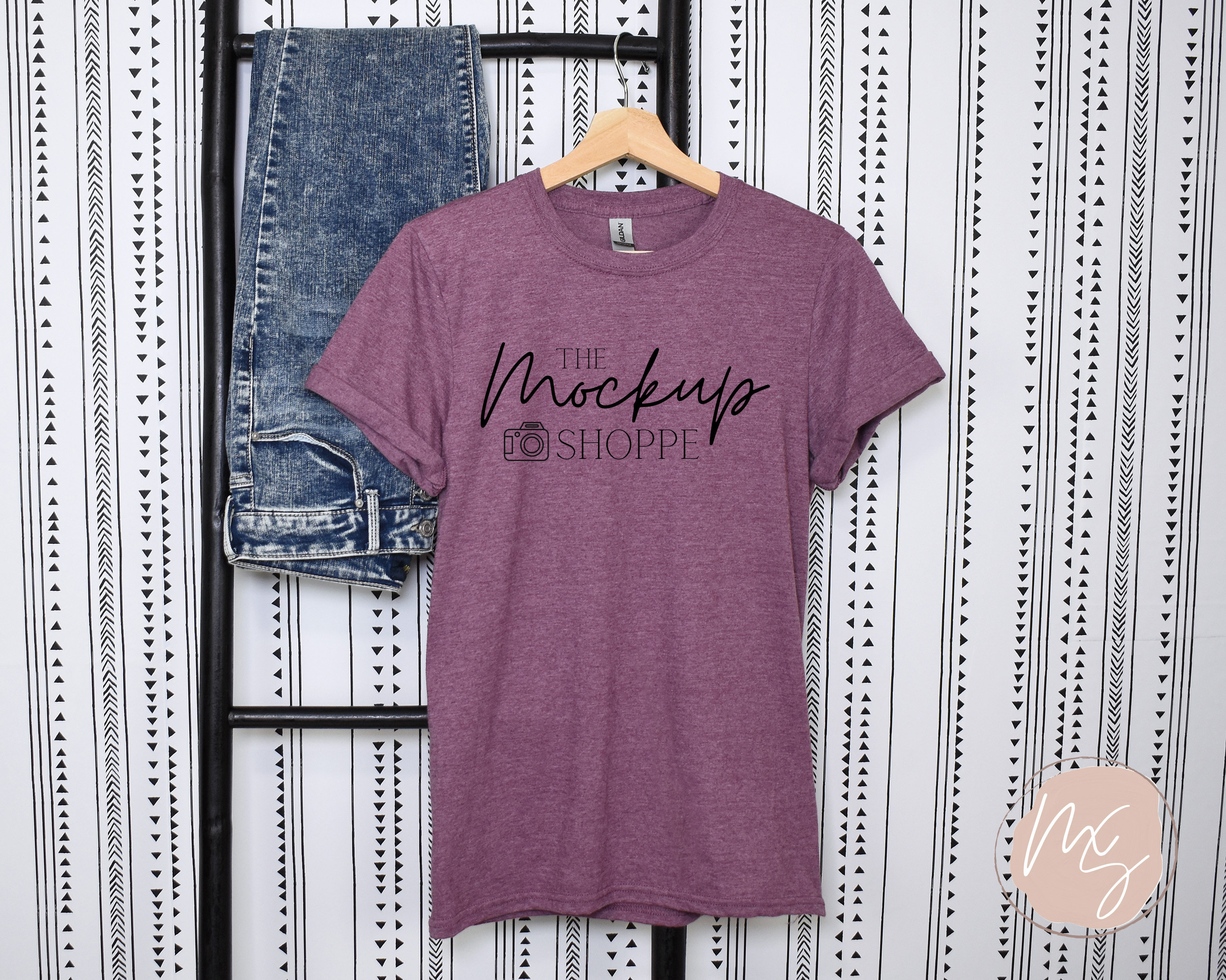 Gildan 64000 Mockup Heather Maroon 