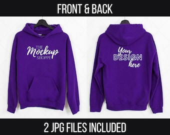 Purple, Gildan 18500 front and back mockup, hanging Gildan hoodie mockup, 18500 Gildan heavy blend lifestyle mockup, 18500 sweatshirt mockup