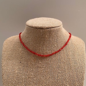 Red seed bead choker