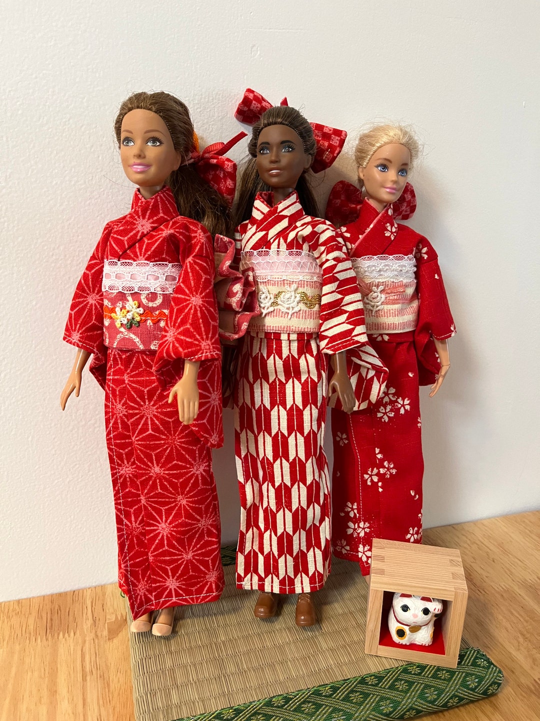 Red Kimono for Barbie original and Curvy - Etsy