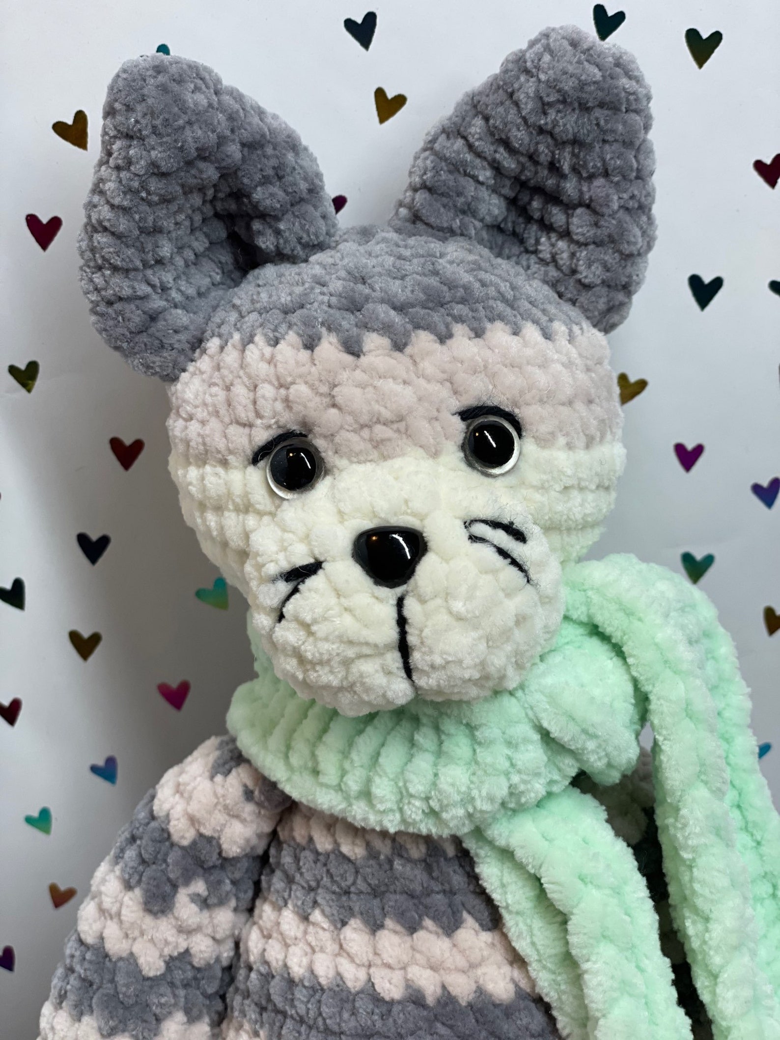 Hand knitted grey cat for baby gift for pregnant stuffed Etsy