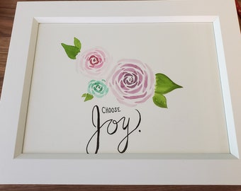 Choose Joy Watercolor Roses