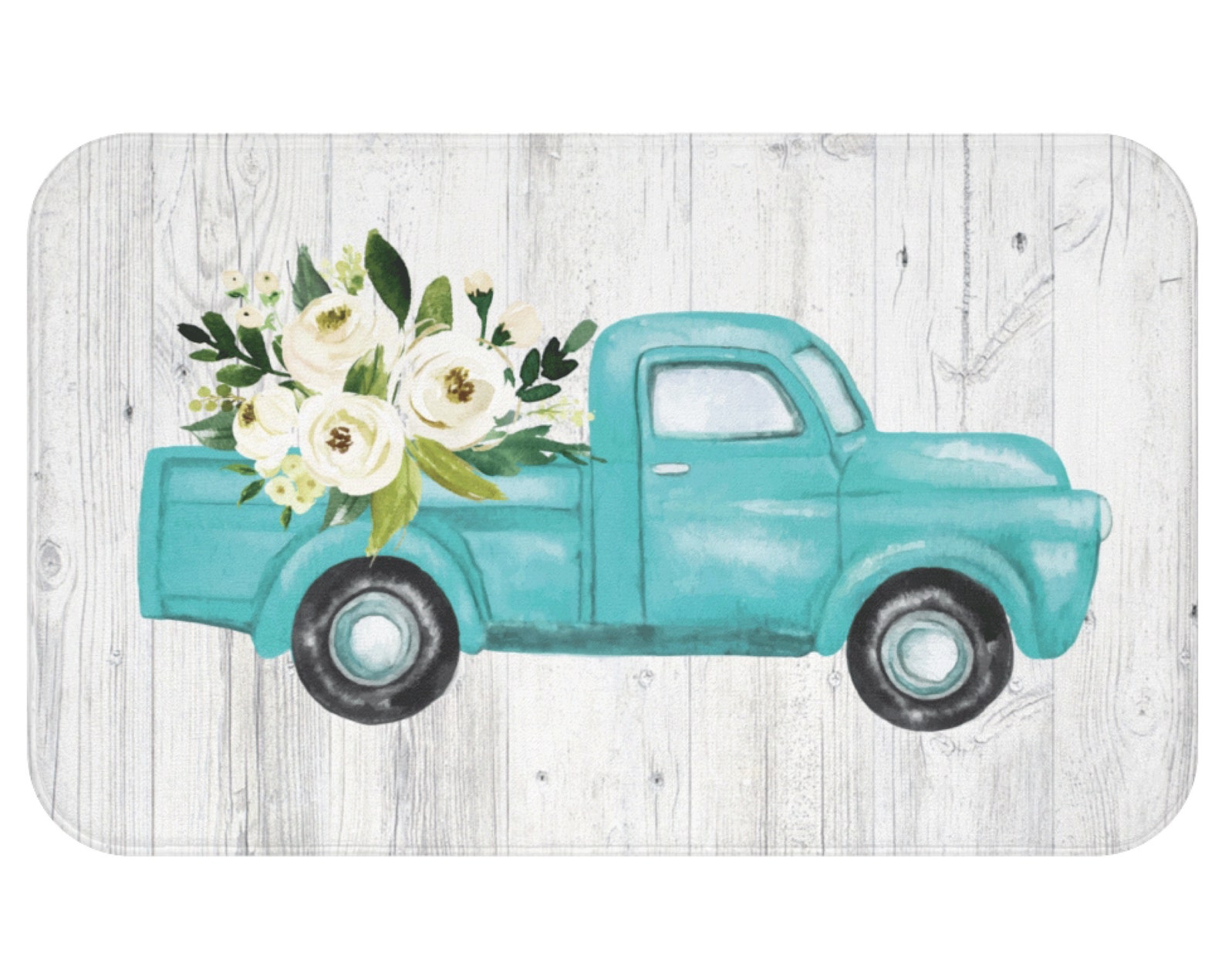 Bath Mat Farmhouse Rustic Bathroom Decor Vintage Truck Etsy