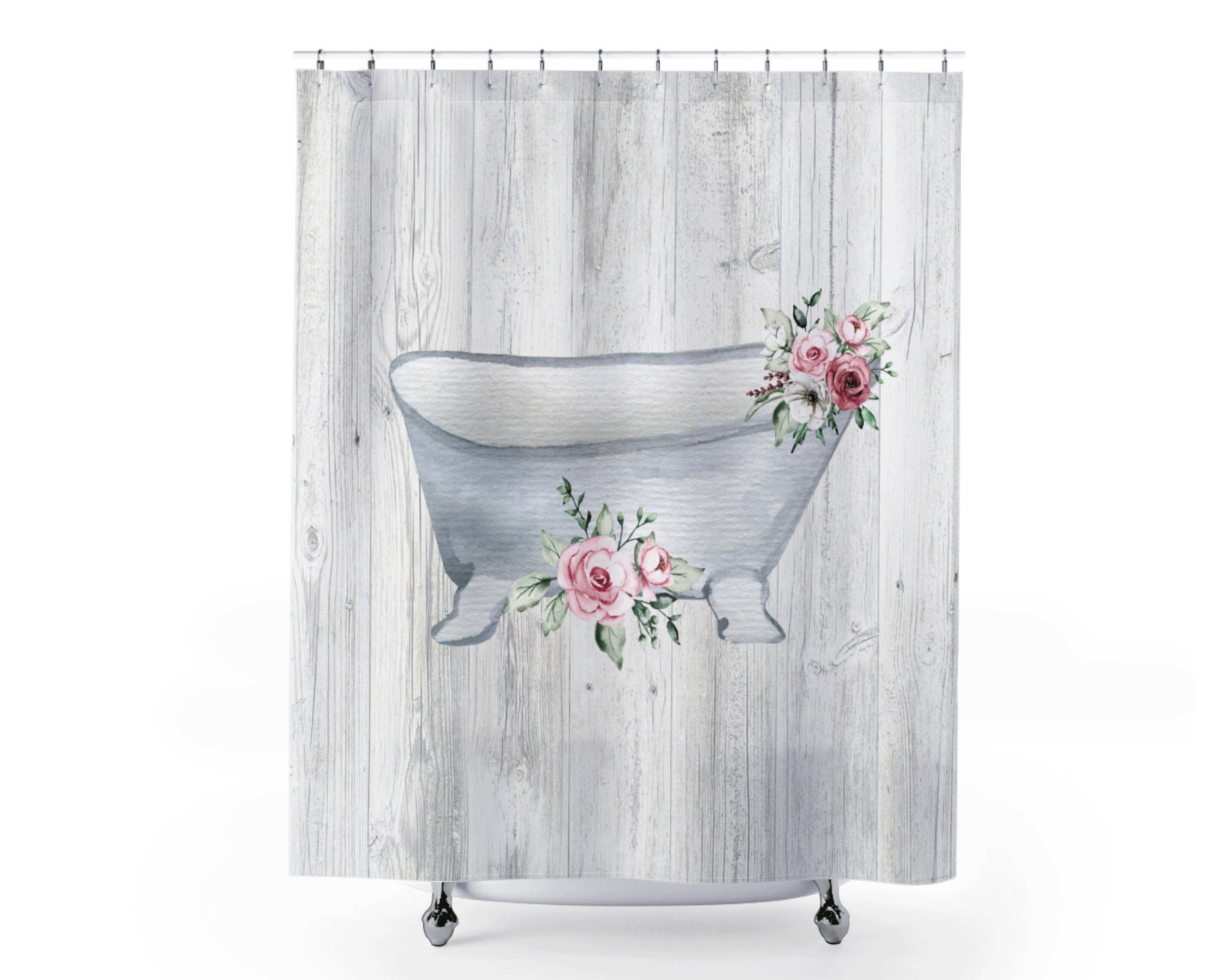 Shower Curtain Vintage Tub Bathroom Decor Farmhouse Bathroom Etsy