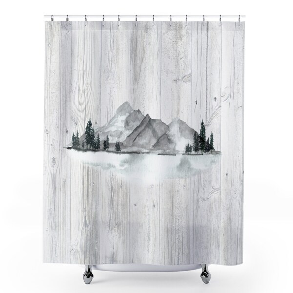 Cabin Shower Curtain Etsy
