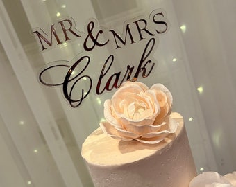 Double Layer MR. & MRS. Wedding Cake Topper