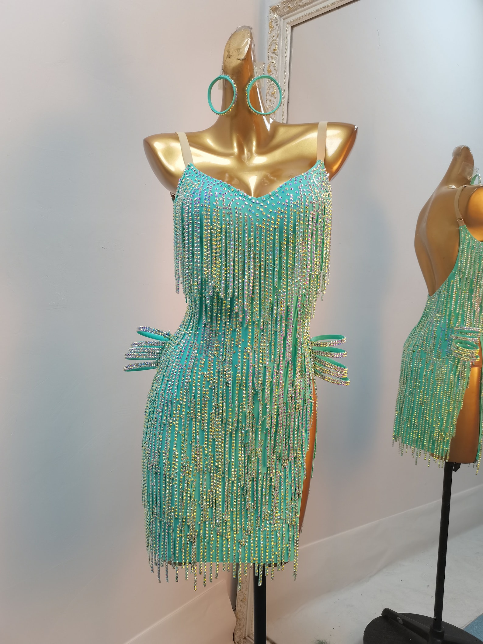 Olive Green Latin-Rhythm Dress-Southwest main image 1