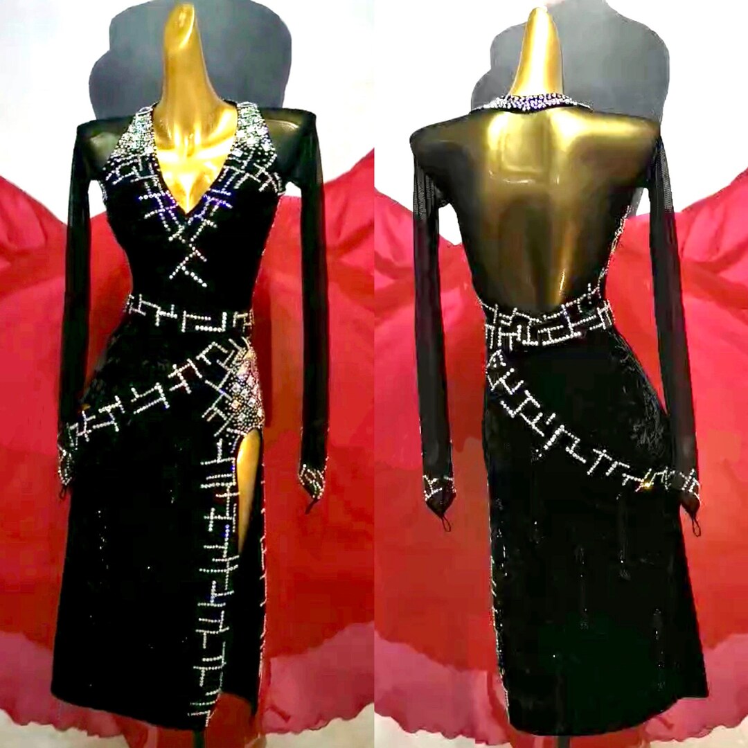 Brown Stretch Velvet Latin-Rhythm Dress-Fall Fantasia main image 1