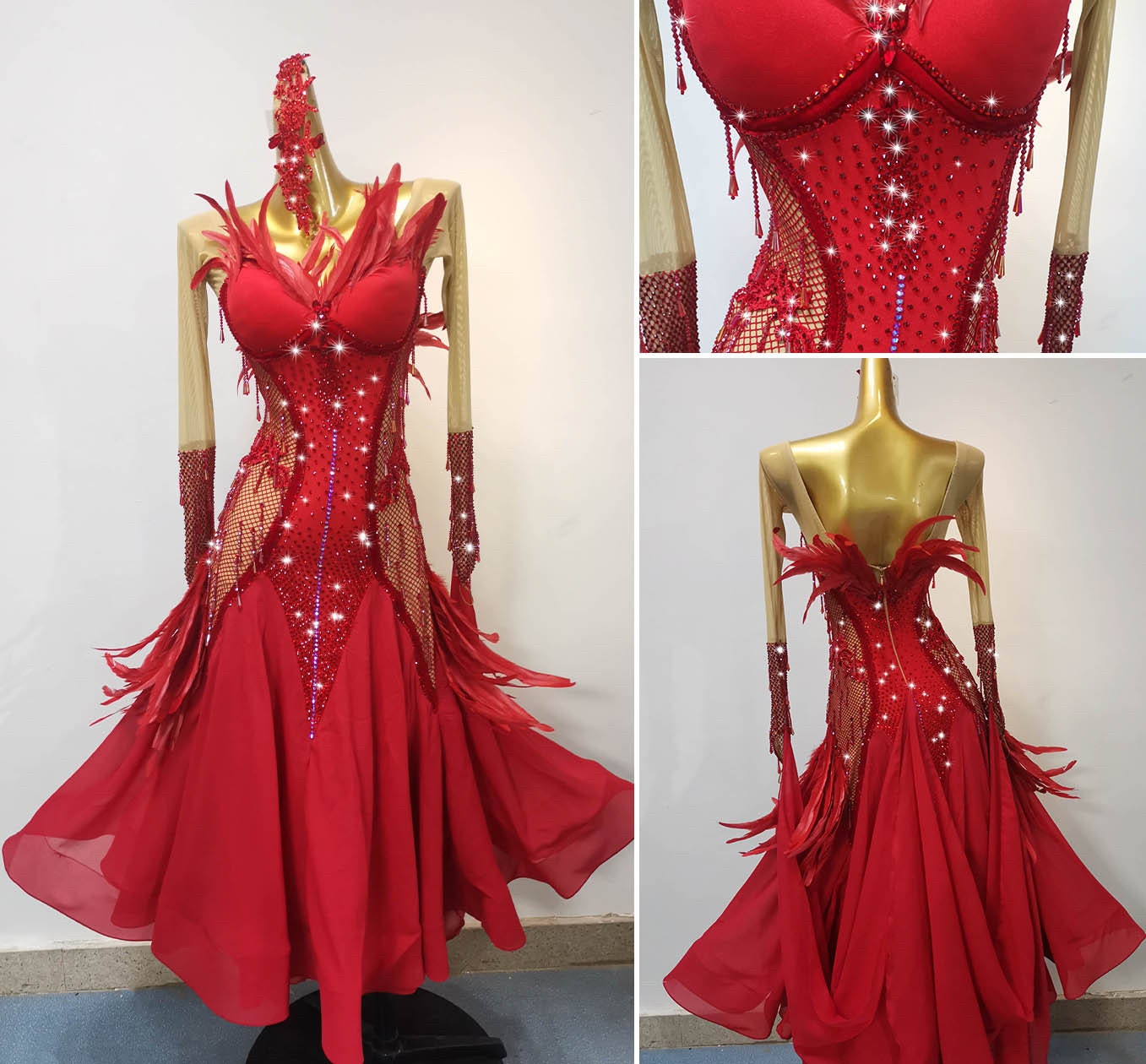 Ruby Red Feather Dress main image 0