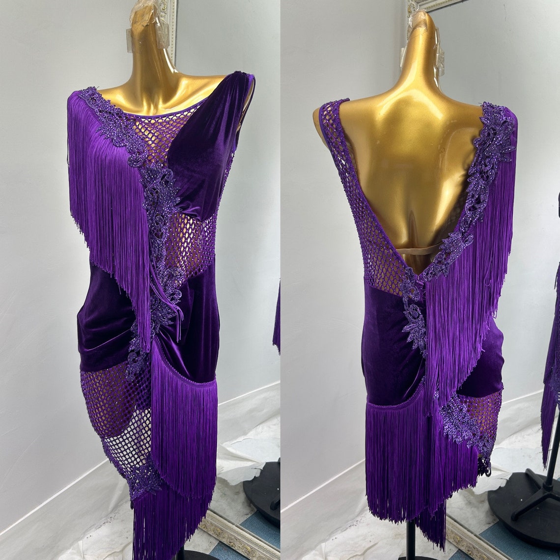 Purple Wrap Latin Dress