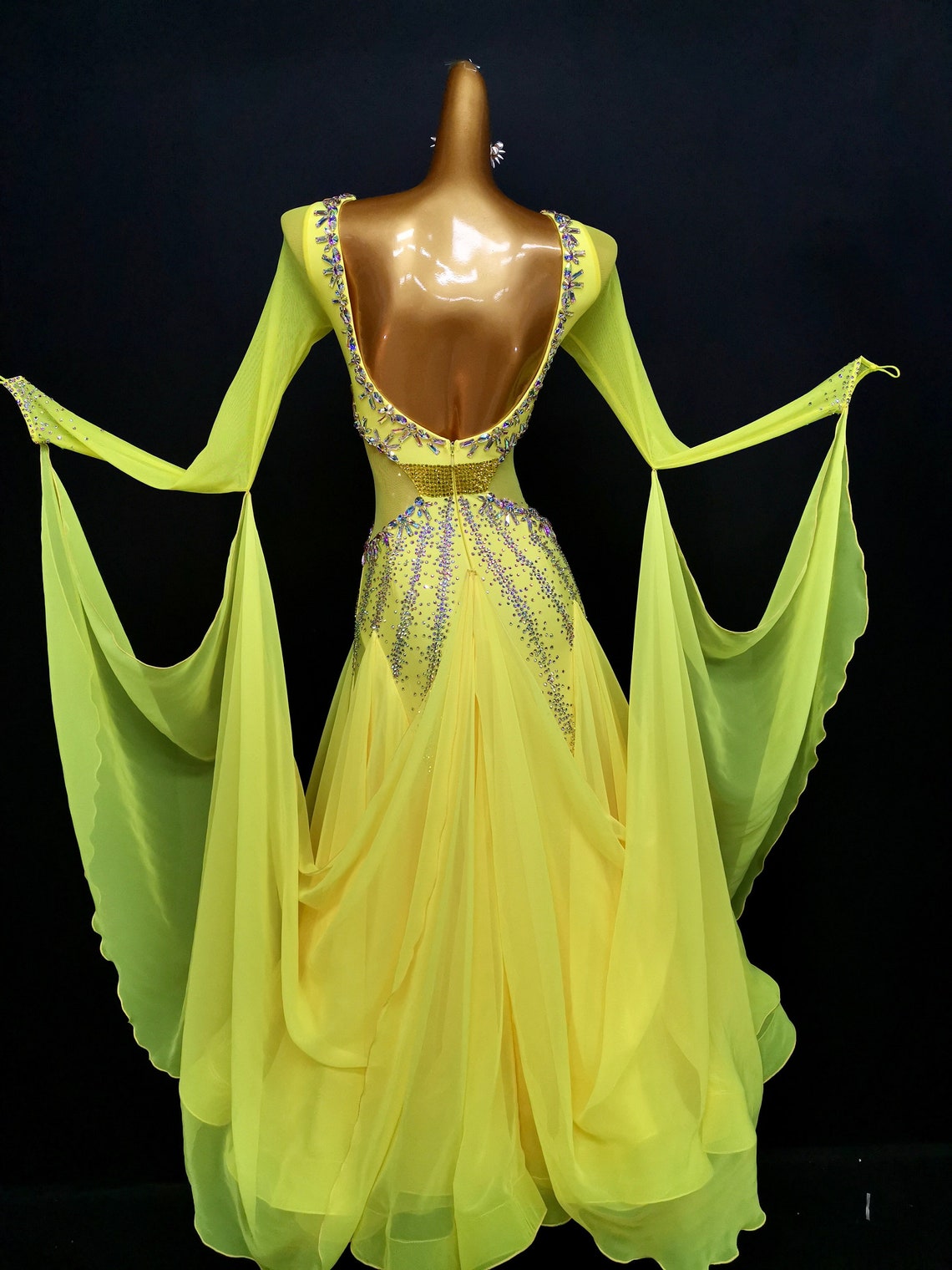 Yellow Sparkling Ballroom Dance Dress Standard Dress Smooth Dress B0015 ...