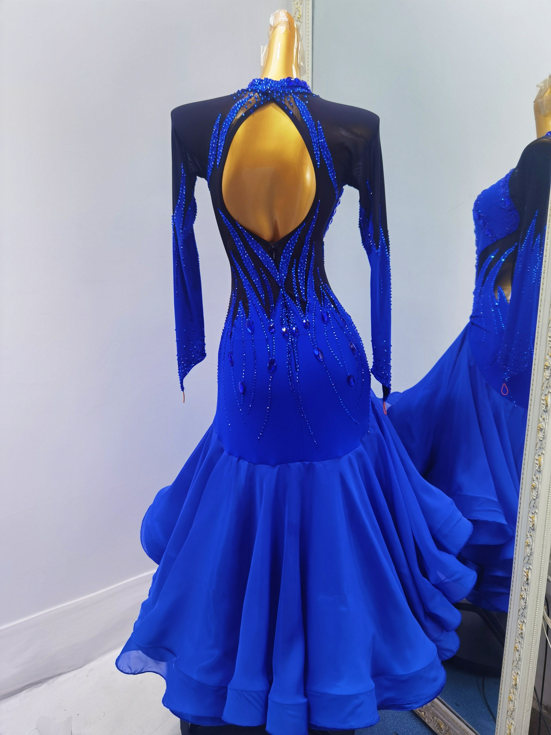 Royal Blue Ballroom Dress Ostrich Feather Smooth Dress Standard Dress B0137 Etsy