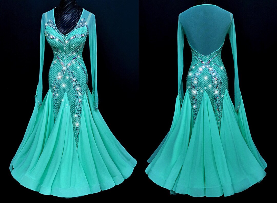 Turquoise Ballroom Dress-Summer Whisper