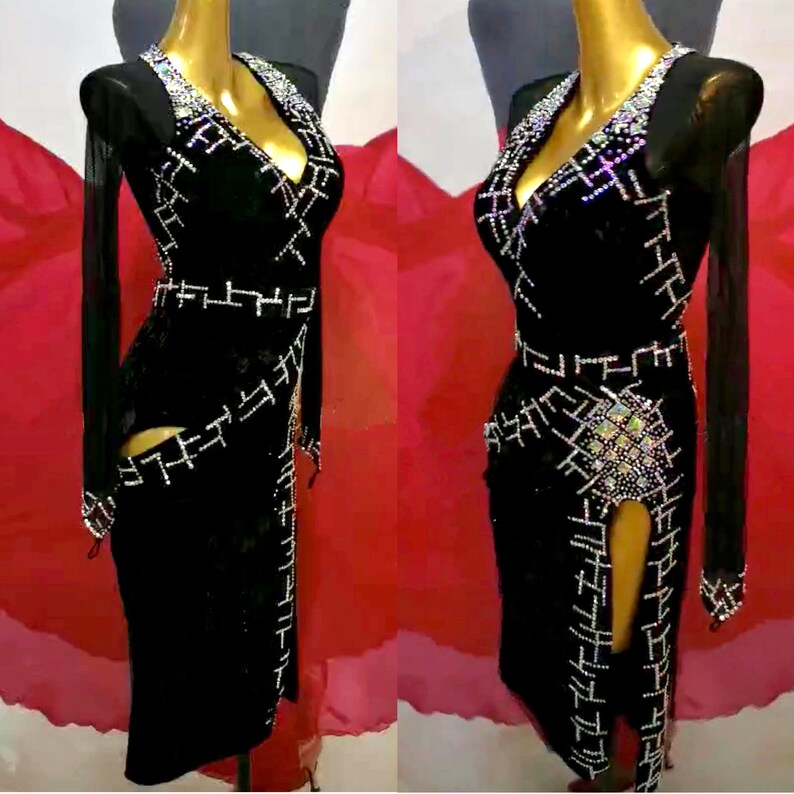 Brown Stretch Velvet Latin-Rhythm Dress-Fall Fantasia main image 0