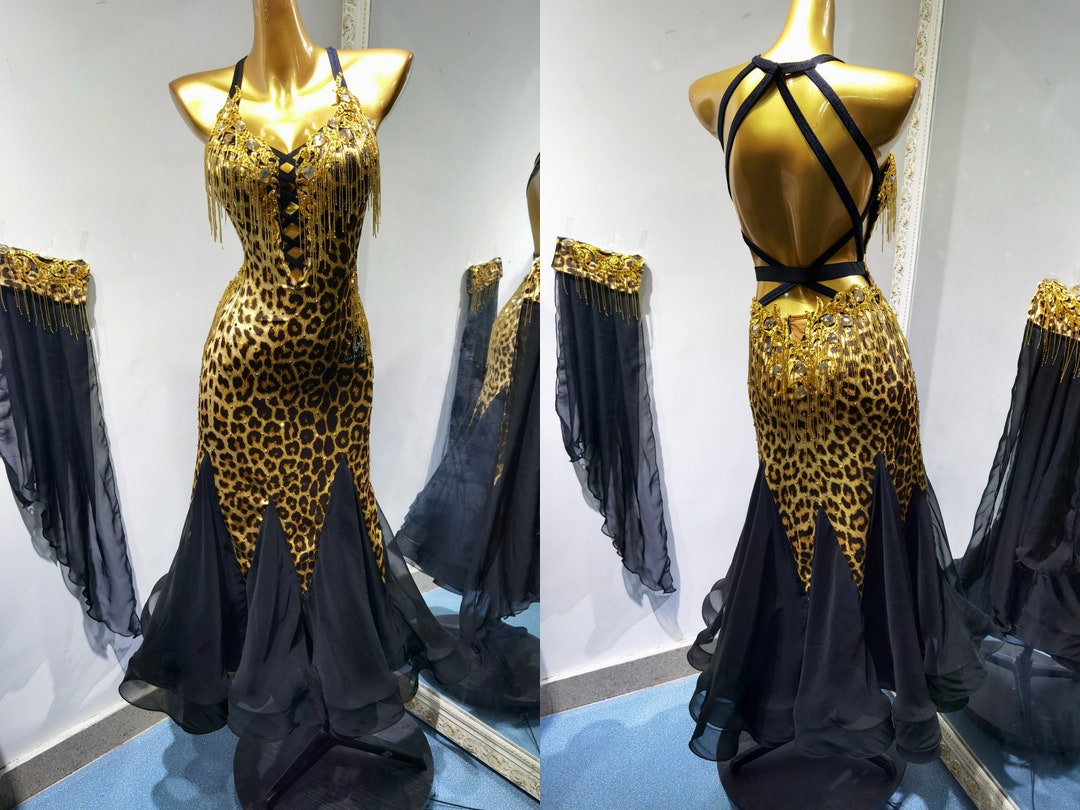 Gold Leopard Dress