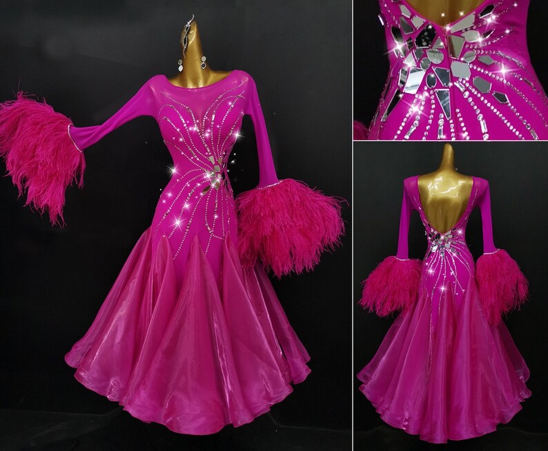 Pink Ballroom Dress with Variegated Floats - Misty