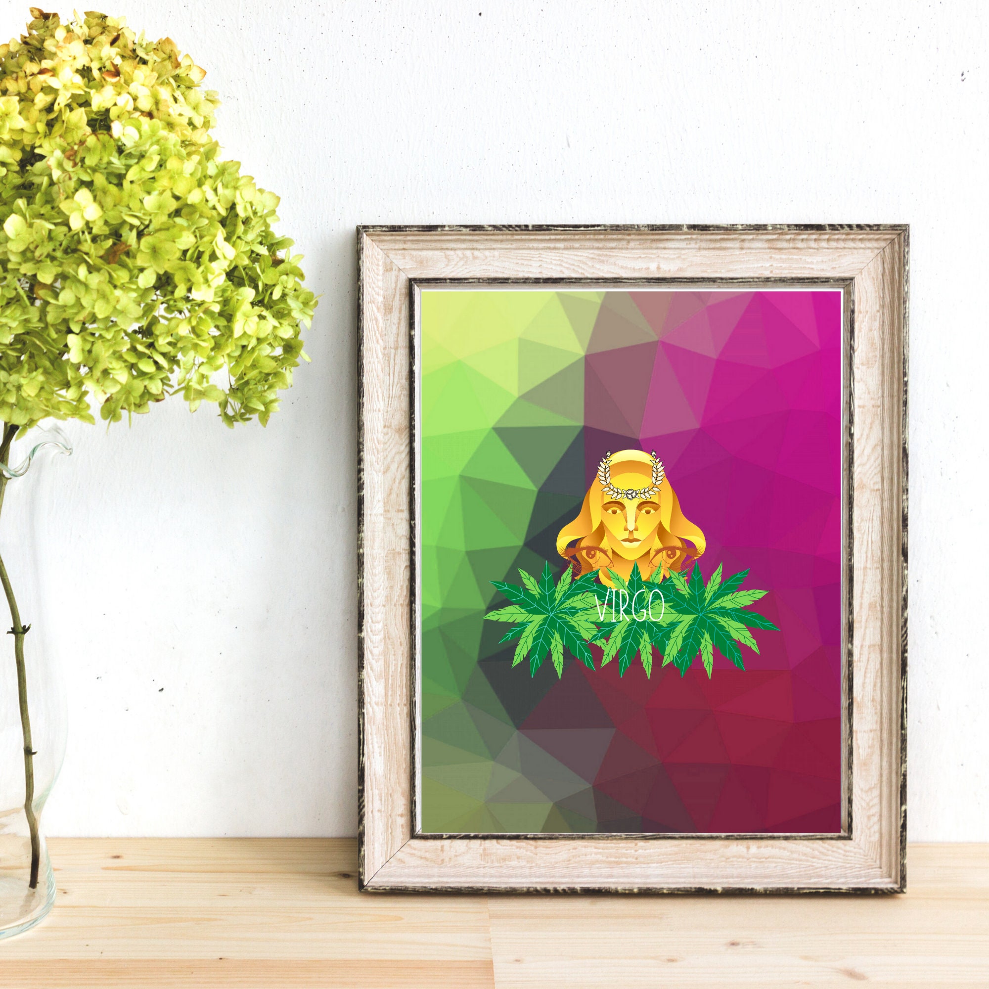 Virgo Zodiac Sign Printable Art Wall Art Decor Zodiac Sign Etsy