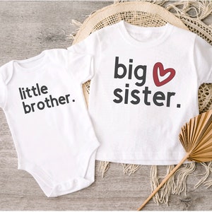 Big Brother or Sister/Little Brother or Sister Tee, Toddler Graphic Tee, Graphic Baby Tee, Baby Shower Gift, Gift For Mom, Gift For Baby, In