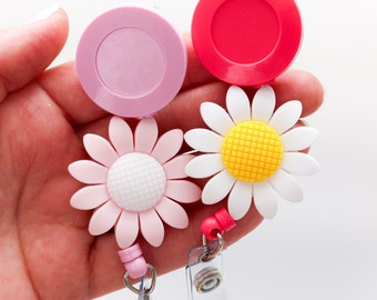 Spring Cute Badge reel - Peds Badge ID Holder - Nurse Teacher Office Worker  Badge Buddy - RN ER nicu Nurse - fun retractable badge reels