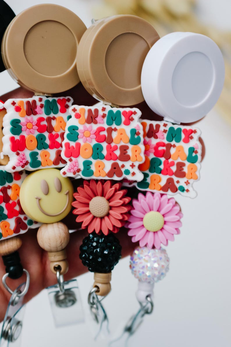 Social Worker Retractable Badge Reel ID Badge Holder School Counselor