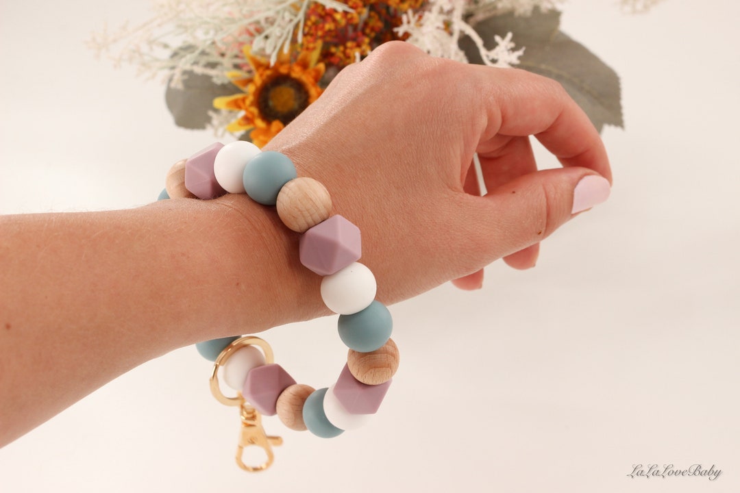 Bracciale Perline In Silicone Braccialetto Portachiavi