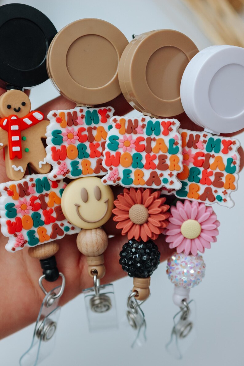 Social Worker Retractable Badge Reel ID Badge Holder School Counselor