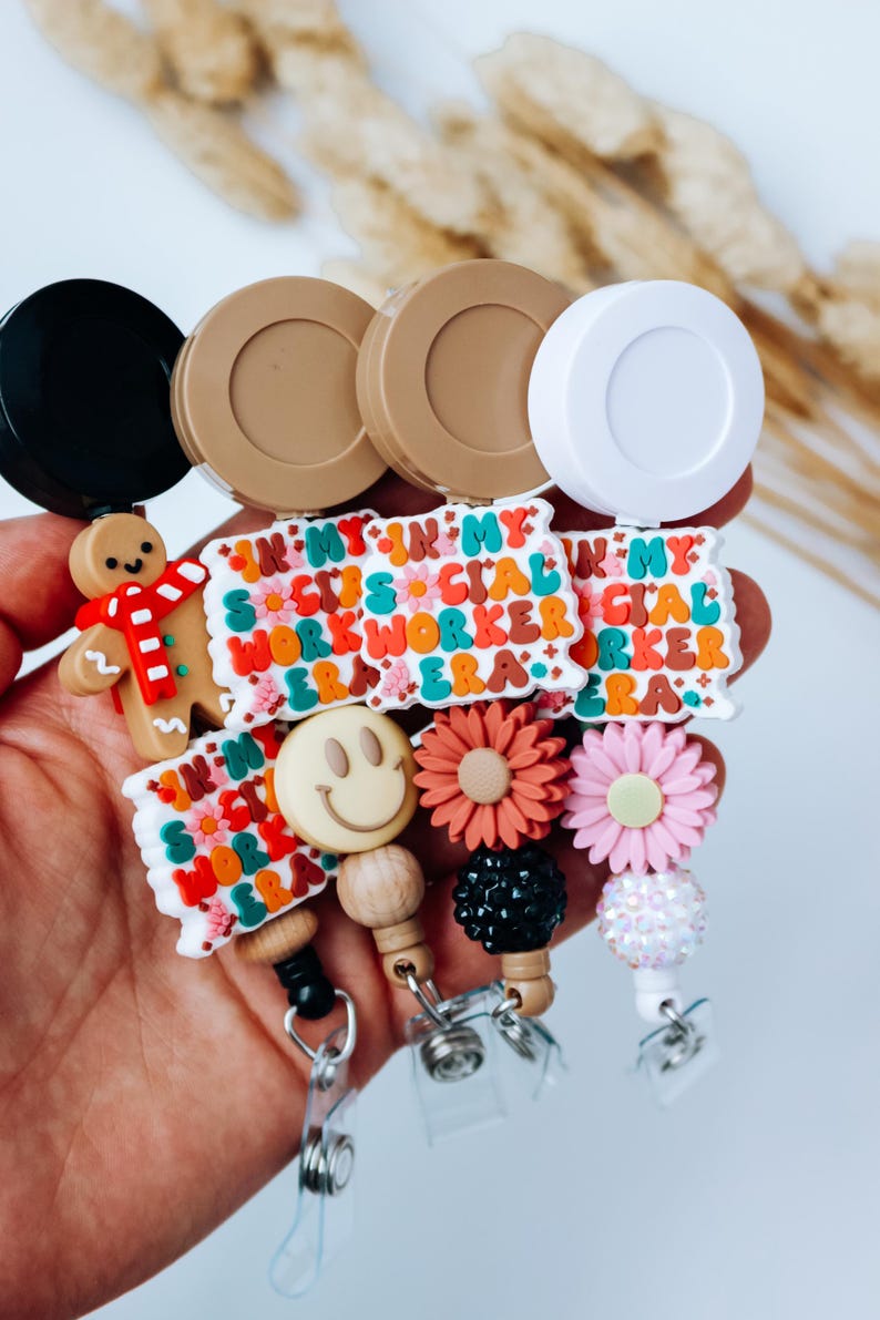 Social Worker Retractable Badge Reel ID Badge Holder School Counselor