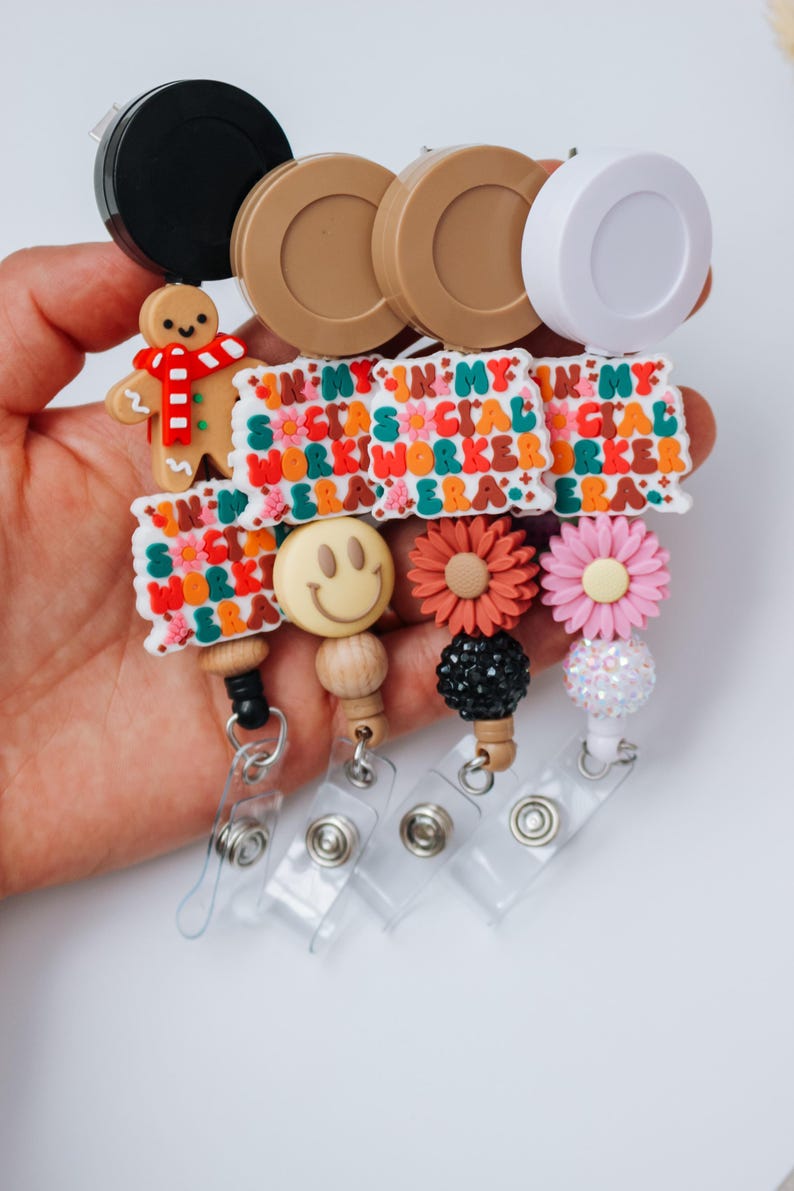 Social Worker Retractable Badge Reel ID Badge Holder School Counselor