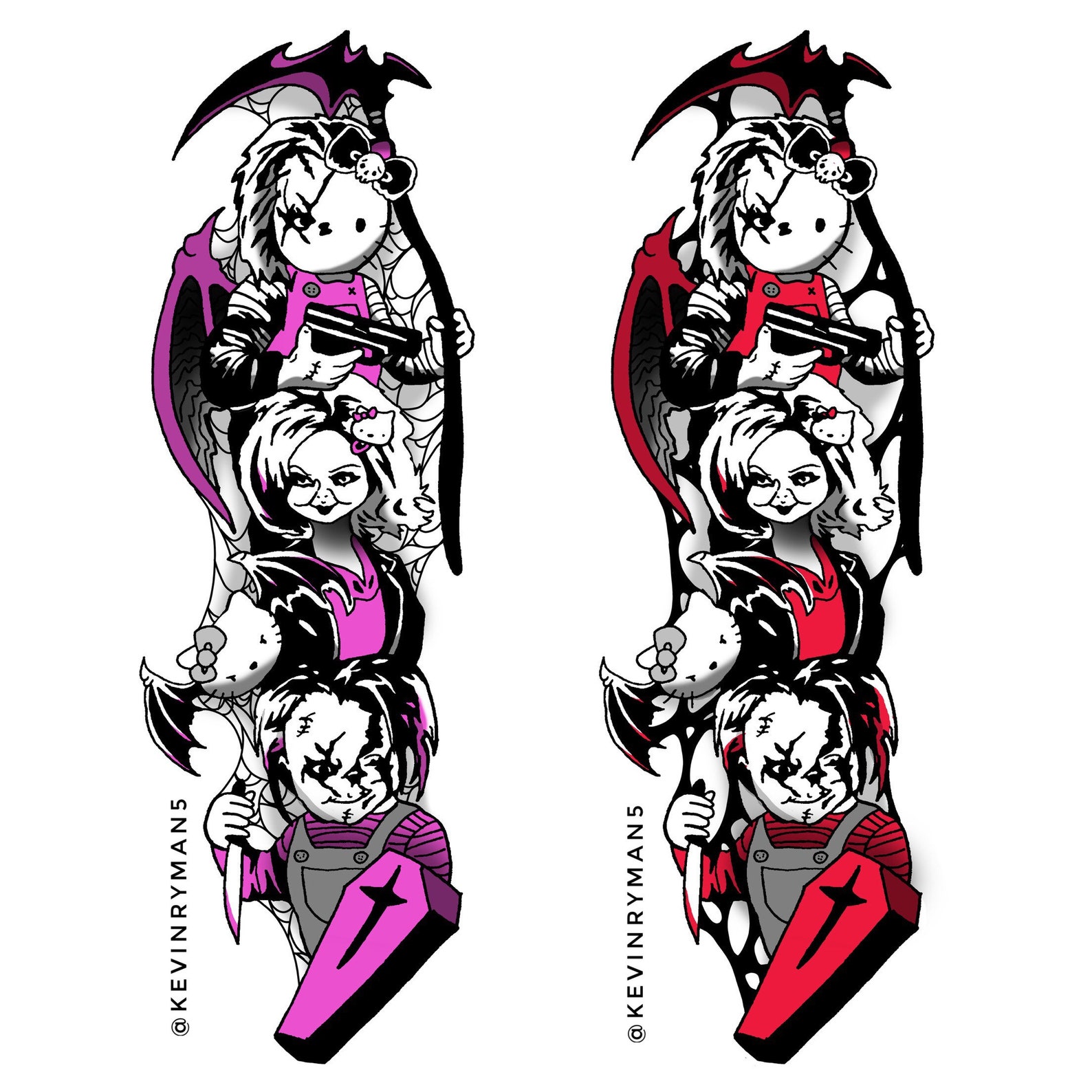 Hello Kitty/ Chucky Skateboard Deck FREE GRIP TAPE | Etsy UK