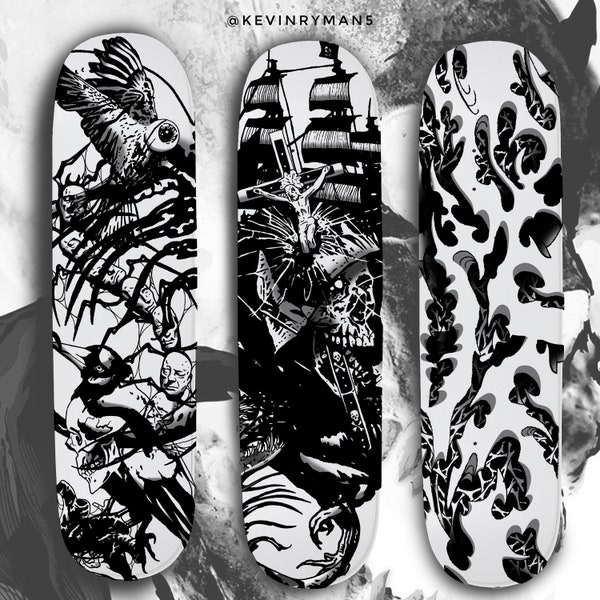 Custom “Gothic Tattoo” Skateboard Deck with FREE GRIP TAPE