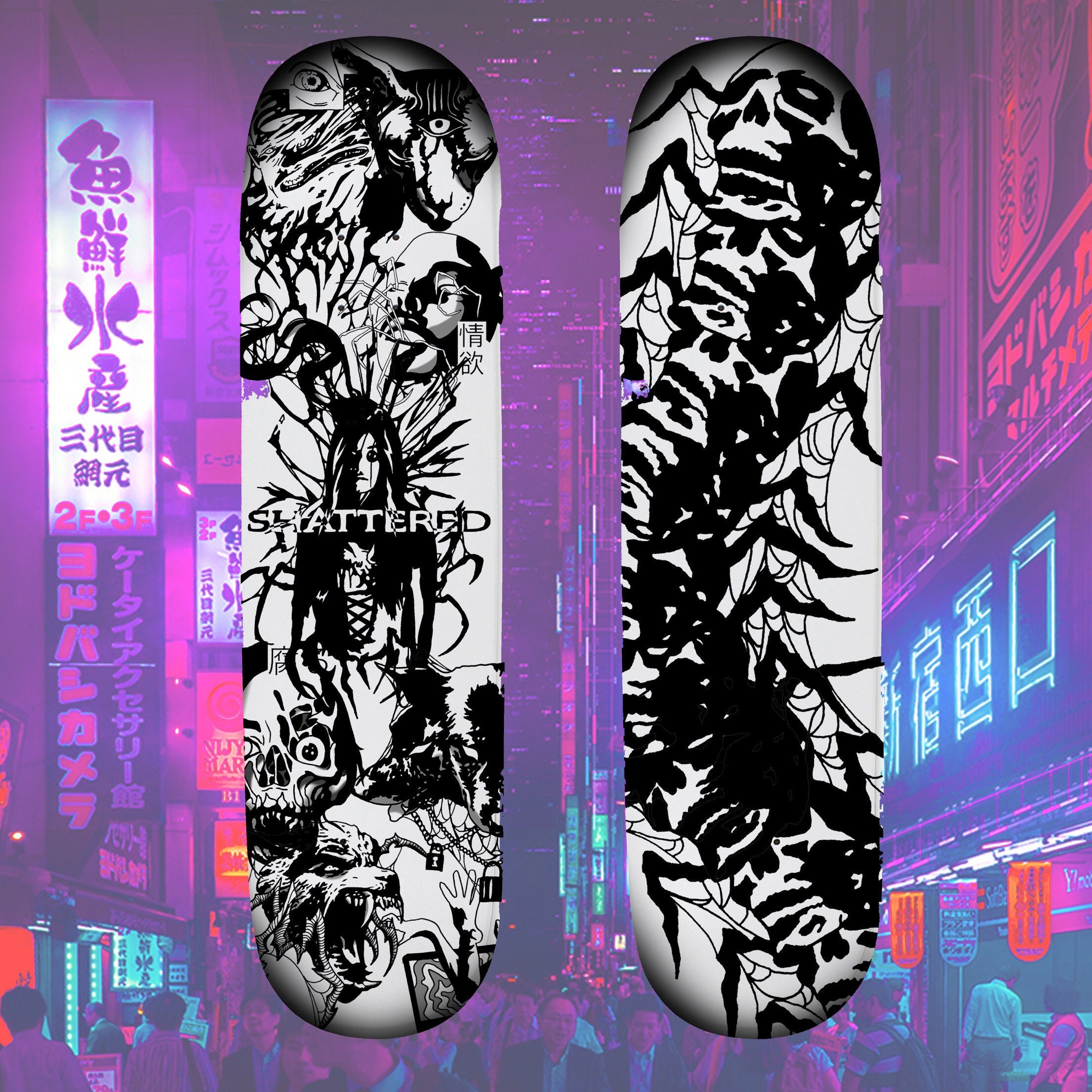 Gothic Vapor Wxv Tokyo Specialty Skateboard Deck (FREE Grip Tape