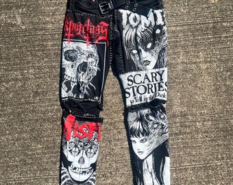 Junji Ito + Misfits patch pants