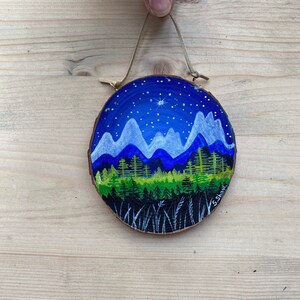 Mountain Painting - Original Mountain Art - The Mountains are Calling - Mountain Climber Gift - Mountain and Forest - Painting on Wood