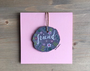 Friendship Card - Friend Card - friend Gift - Friendship Gift - Art Friend Card - Painted Friend Card - Card with Gift - Original Art Card