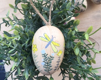 Easter Egg Decoration - Handpainted Easter Egg - Painted Wooden Egg - Easter Hanging Decoration - Easter Decor - Easter Egg Art