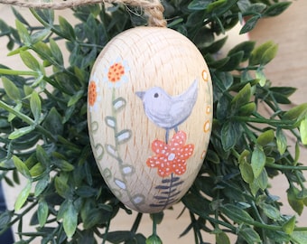 Easter Egg Decoration - Handpainted Easter Egg - Painted Wooden Egg - Easter Hanging Decoration - Easter Decor - Easter Egg Art