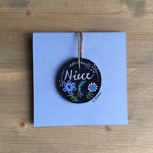 Carte pour nièce - Carte d’anniversaire nièce - Carte de vœux nièce - Nièce Carte Blanche - Cadeau nièce - Carte nièce peinte à la main - Carte nièce peinte