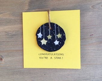 Congratulations Card, Graduation Card, Well Done Card, You’re a Star Card, You Passed Card, Handmade Congratulations Card, Well Done Gift