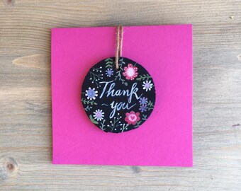 Hand-painted Thank-you Card, Thank-you Card, Card to Thank-you, Thank-you Gift, Mini Thank-you Gift, Special Thank-you, Unique Thanks Gift