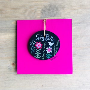 Carte spéciale de soeur - carte de soeur peinte à la main - carte d’anniversaire de soeur - carte unique de soeur - amour de soeur - j’aime ma soeur - soeur