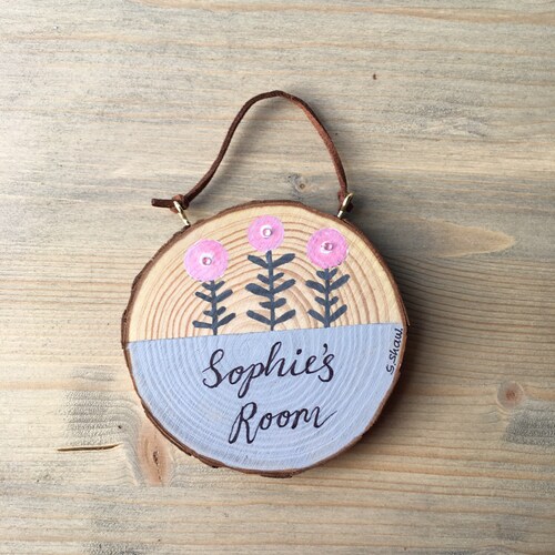Personalised Children's Bedroom Door Sign Plaques Floral Etsy UK