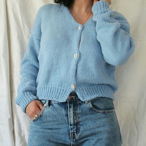 Romantic cardigan.  Blue cardigan.  French cardigan.  Cotton cardigan. Summer&#39;s cardigan. Summer cardigan. Sky blue cardigan.