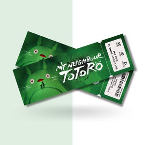 My Neighbour Totoro Customisable Printable Theatre Ticket | Personalised Keepsake Editable Souvenir Surprise Gift Reveal West End Broadway