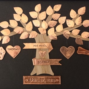 7 Years Wedding Anniversary Gift, Copper Anniversary, Oak tree, Copper Wedding gift, Copper tree, Gift for her, Gift for him image 1