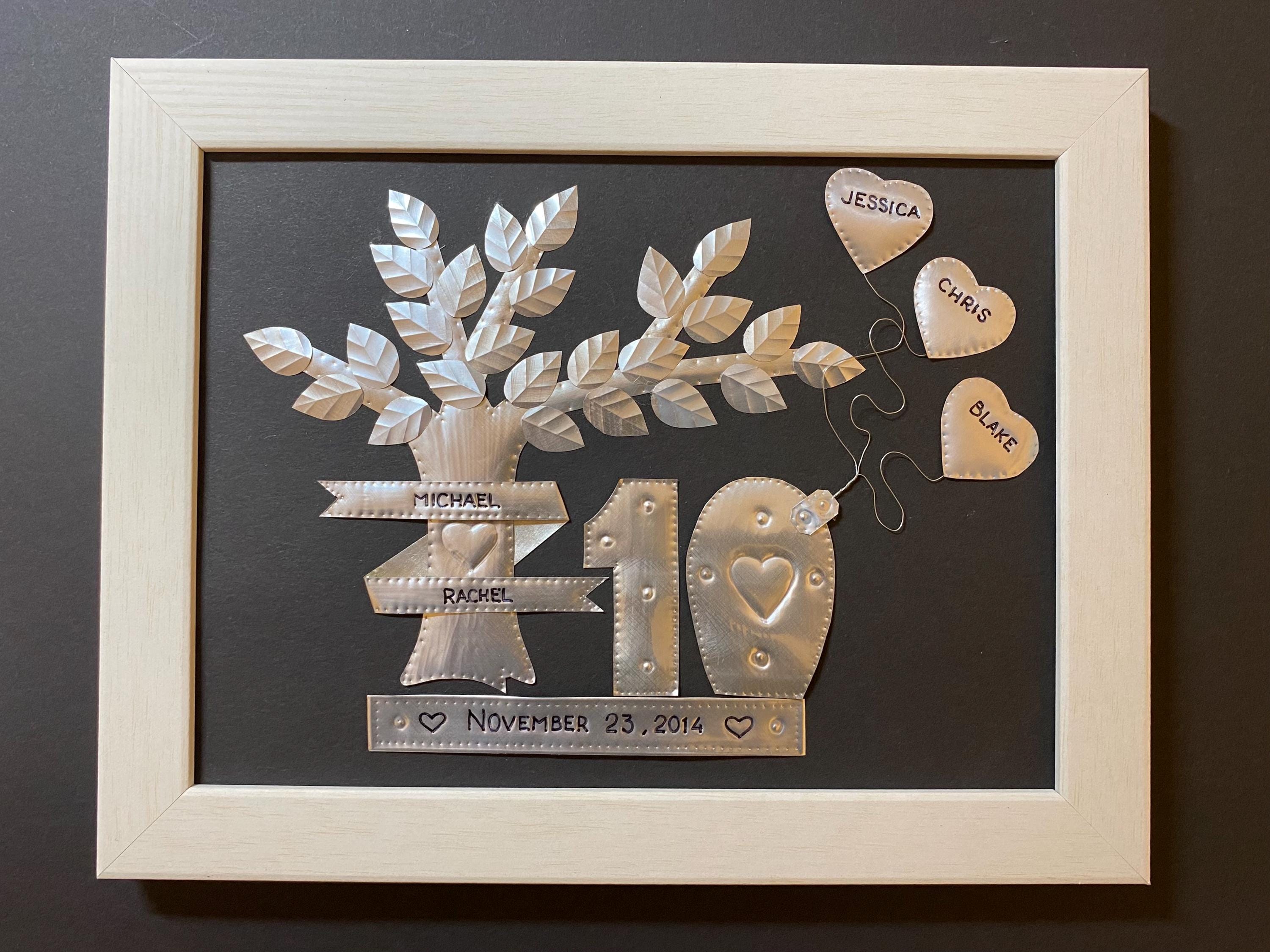 Personalized Tin 10th Anniversary Collage, Aluminum Wedding Gift ...
