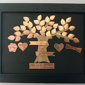 7 Years Wedding Anniversary Gift, Copper Anniversary, Oak tree, Copper Wedding gift, Copper tree, Gift for her, Gift for him image 2