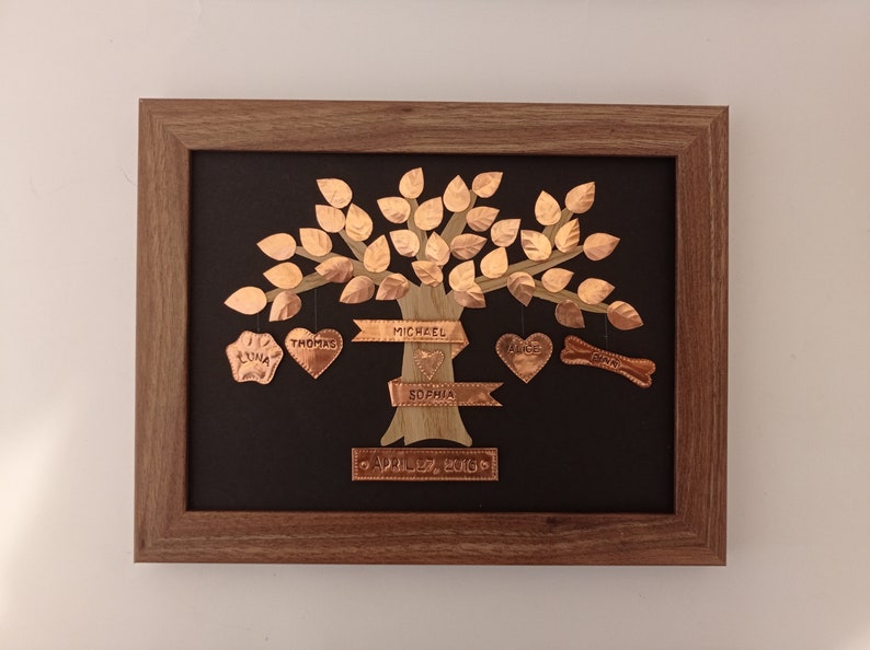 7 Years Wedding Anniversary Gift, Copper Anniversary, Oak tree, Copper Wedding gift, Copper tree, Gift for her, Gift for him image 4