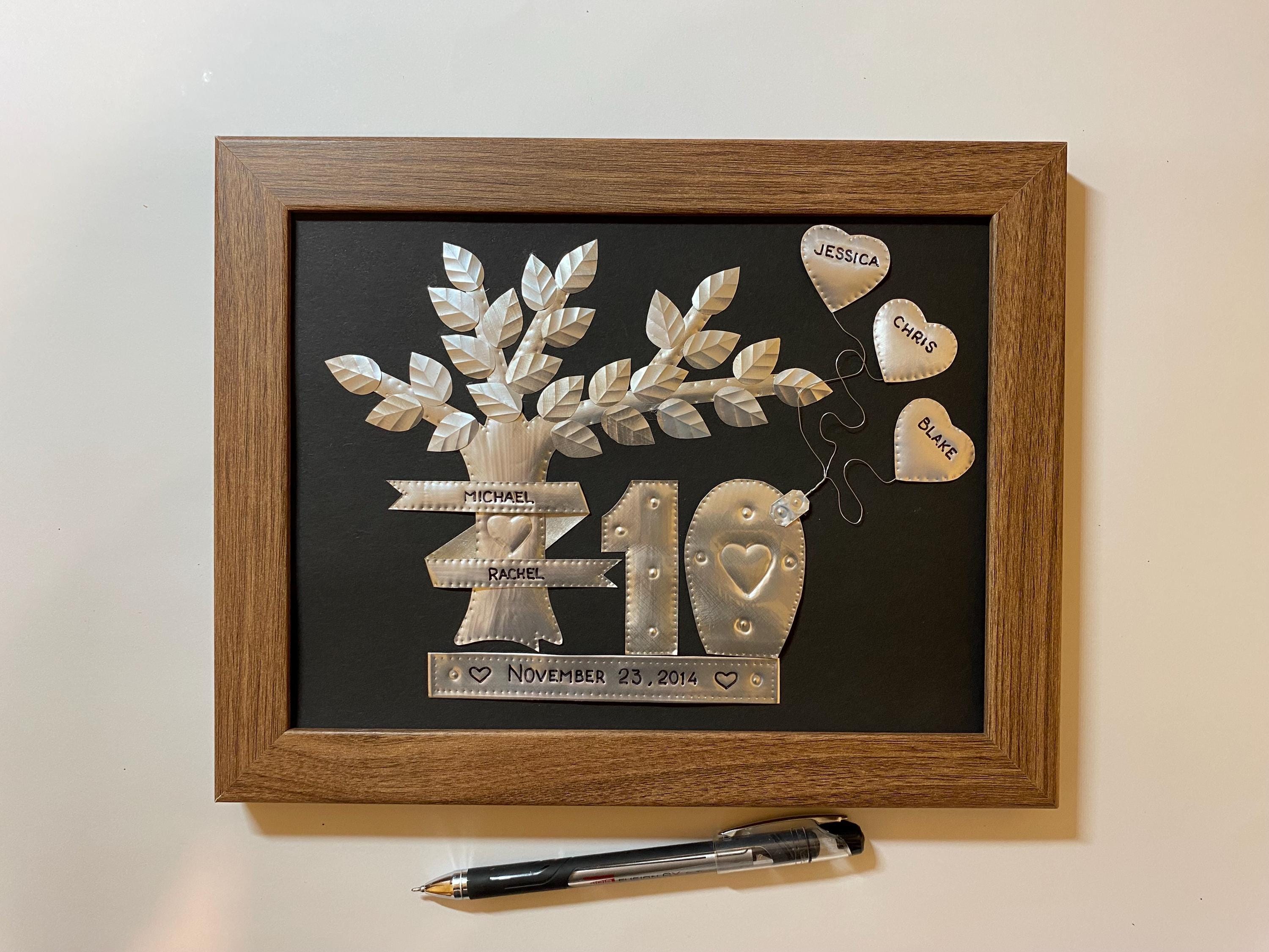 Personalized Tin 10th Anniversary Collage, Aluminum Wedding Gift ...