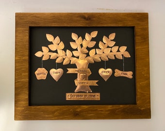 7 Years Wedding Anniversary, Copper Wedding, Copper Family Tree, Seventh Anniversary