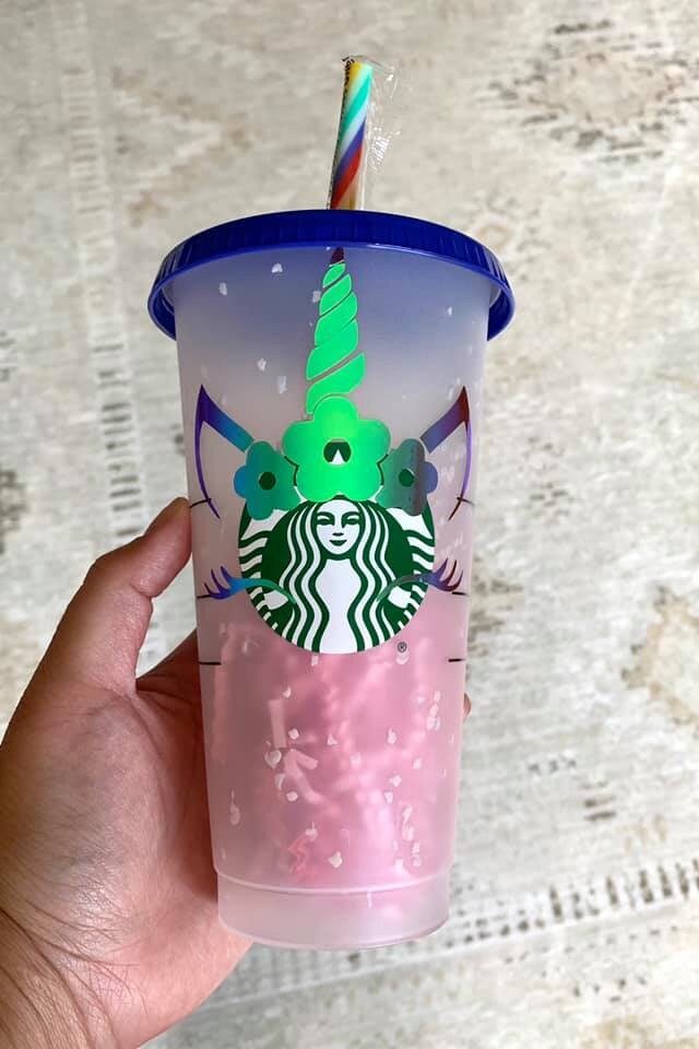 Unicorn Starbucks Reusable Cup Starbucks Reusable Cold Cup Etsy